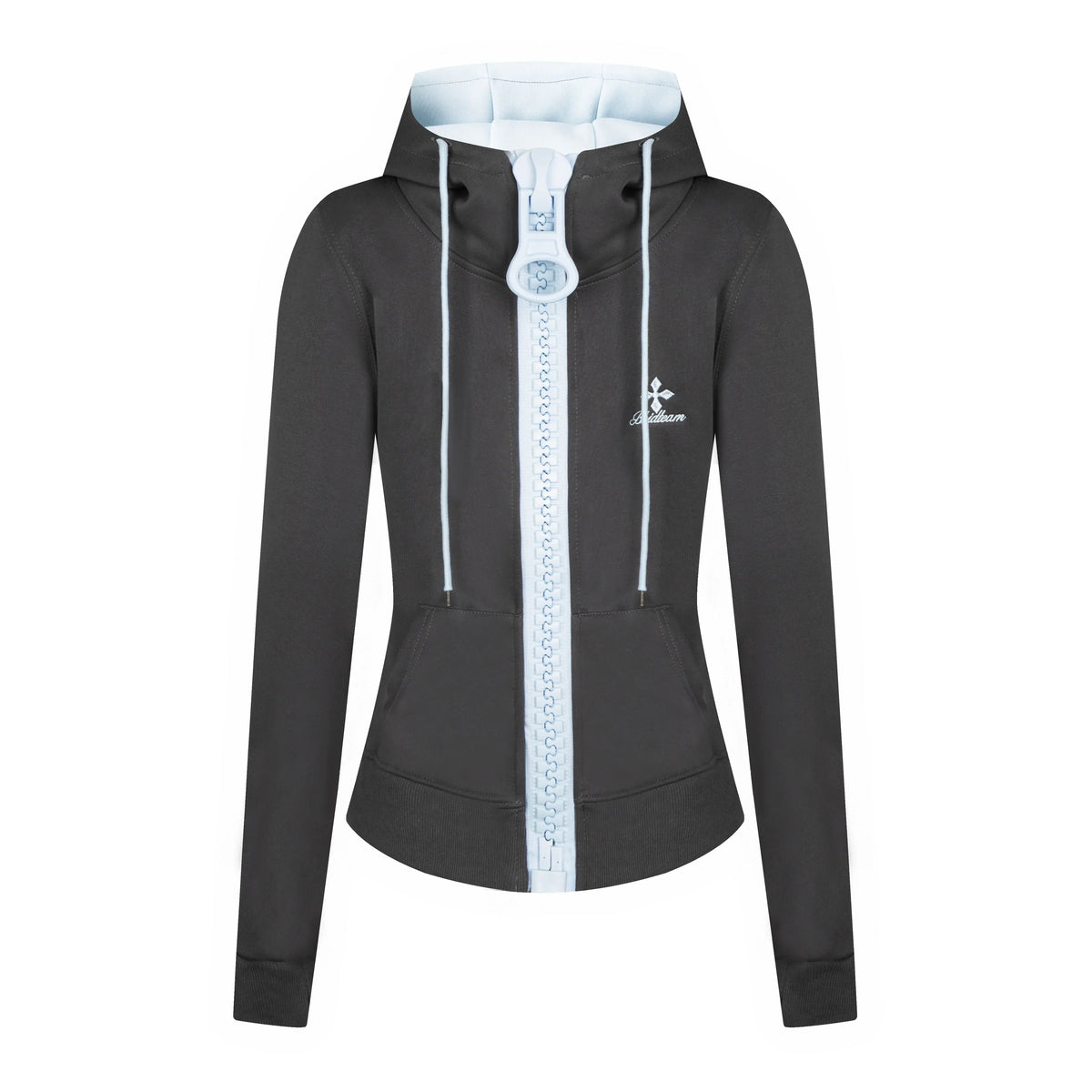 BADMUSE Contrast Big Zipper Hoodie